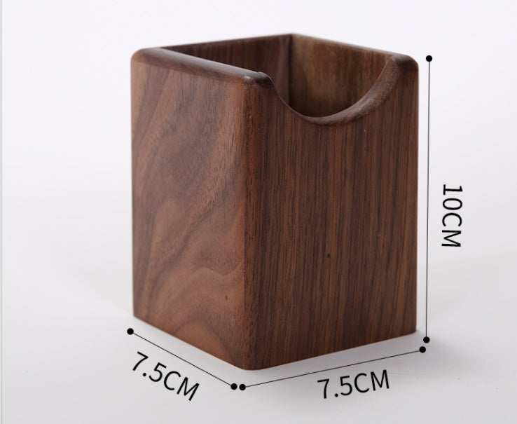 Bamboo Pen-Pencil Holder Makeup Brush Storage Office Stationery Organizer Square Container