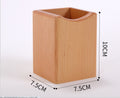 Bamboo Pen-Pencil Holder Makeup Brush Storage Office Stationery Organizer Square Container