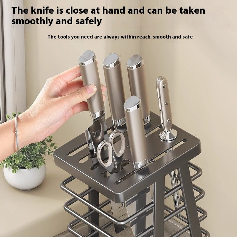 Portable Household Kitchen Knife Integrated Storage Rack
