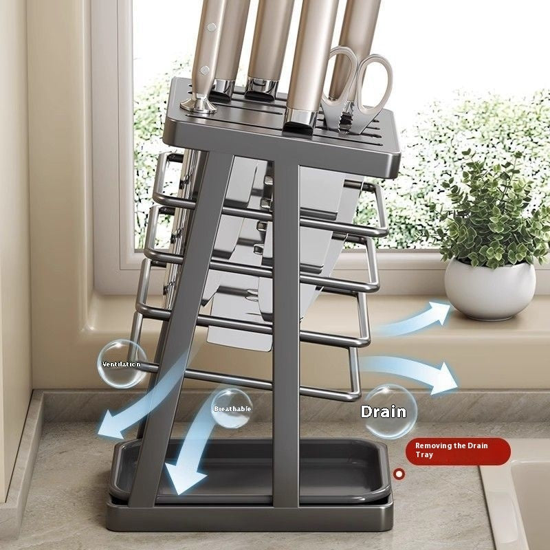 Portable Household Kitchen Knife Integrated Storage Rack